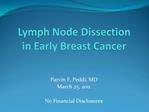 Lymph Node Dissection in Early Breast Cancer