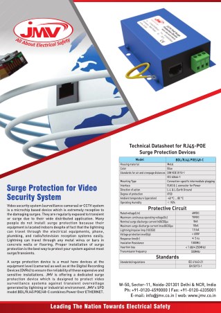 RJ 45 with POE - Shielding unit for security and surveillance industry
