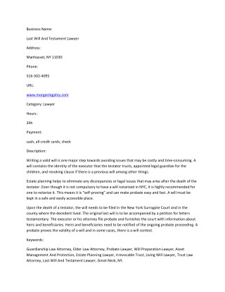 Last Will And Testament Lawyer