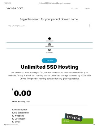 Unlimited ssd web hosting &amp; domains xamaa.com