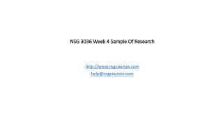 NSG 3036 Week 4 Sample Of Research