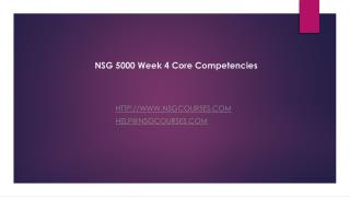 NSG 5000 Week 4 Core Competencies