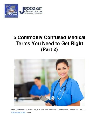 5 Commonly Confused Medical Terms You Need to Get Right (Part 2)