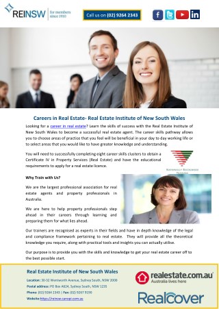 Careers in Real Estate- Real Estate Institute of New South Wales