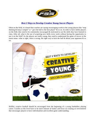 Best 3 Ways to Develop Creative Young Soccer Players