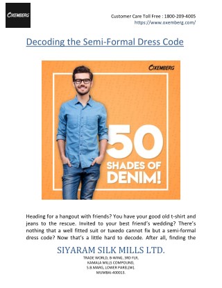 Decoding the Semi-Formal Dress Code