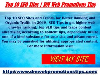 Top 10 SEO Sites | DM Web Promotions Tips