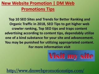 New Website Promotion | DM Web Promotions Tips