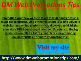 DM Web Promotions Tips