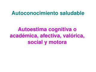 Autoconocimiento saludable