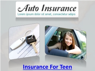 Insurance For Teen