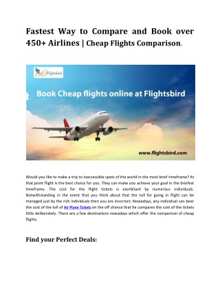 Fastest Way to Compare and Book over 450 Airlines | Cheap Flights Comparison.