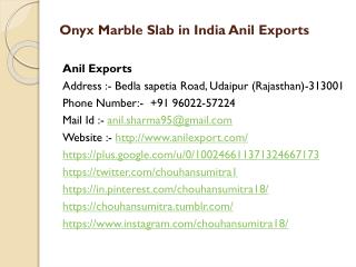 Onyx Marble Slab in India Anil Exports