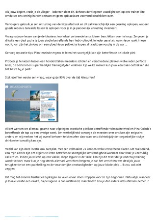 Leren Kitesurfen Golven Informeer Eerst.