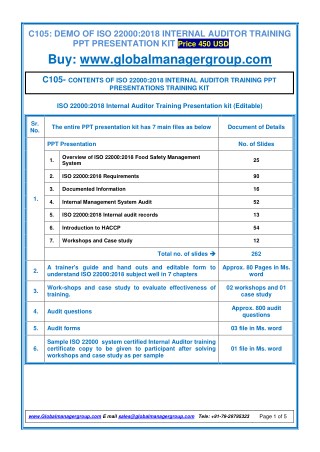 Readymade ISO 22000-2018 Auditor Training Kit