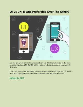 UI Vs UX: Is One Preferable Over The Other?
