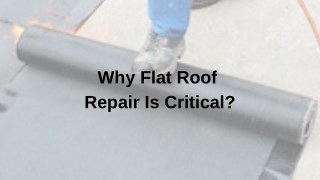 Why flat roof repair is critical ?