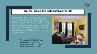 Tips for Finding New York Sublet Apartments