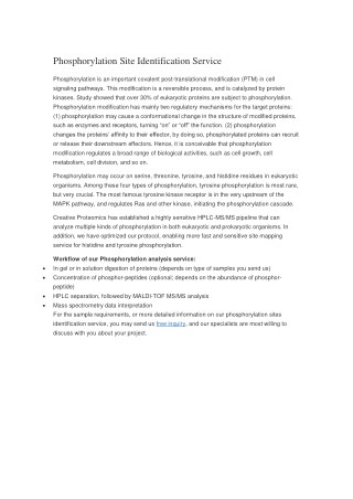 Phosphorylation Site Identification Service