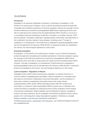 Acetylation