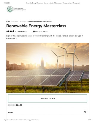 Renewable Energy Masterclass - LIBM