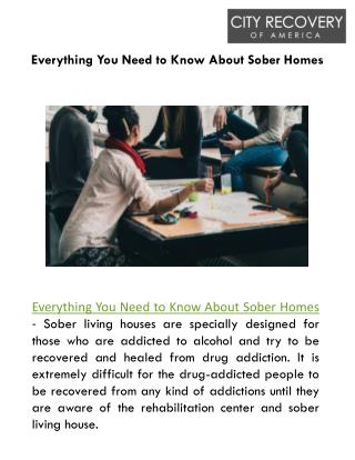 Everything You Need to Know About Sober Homes