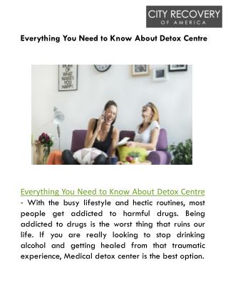 Everything you Need to Know About Detox Centre