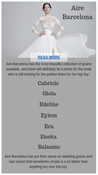 Gorgeous Aire Barcelona Wedding Gowns