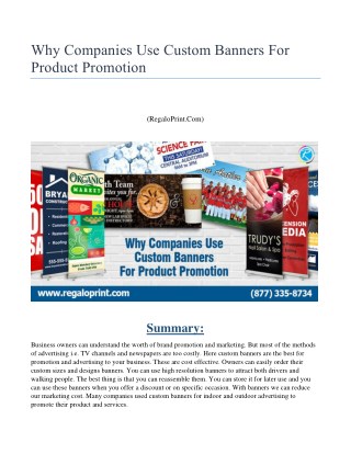 Why Companies Use Custom Banners For Product Promotion