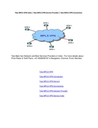 Tata MPLS-VPN Connetion India | Tata MPLS-VPN Service Provider