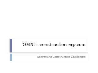 OMNI ERP- Project Management ERP Mumbai and Best ERP Software for Contractors | ERP for Project Based Businesses Mumbai