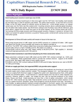 Mcx daily report 23 nov