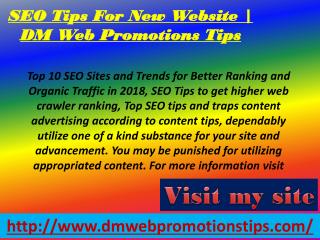 SEO Tips For New Website | DM Web Promotions Tips