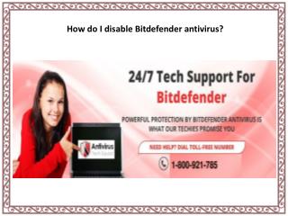 How do I disable Bitdefender antivirus?