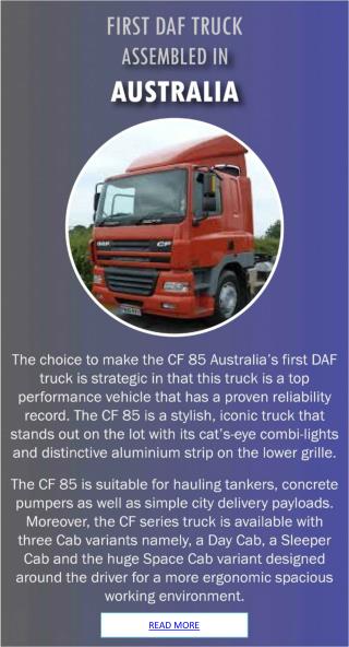Extraordinary First DAF Truck Assembled In Australia