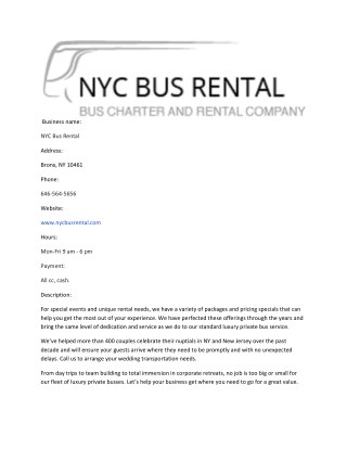 NYC Bus Rental