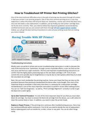 How to Troubleshoot HP Printer Not Printing Glitches?