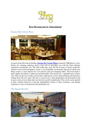 Best restaurants in ahmedabad