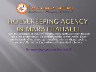 Housekeeping agency in marathahalli