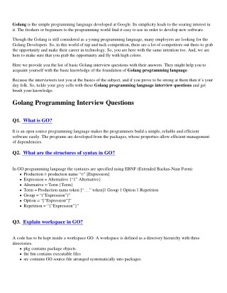 Golang Programming Interview Questions-pdf