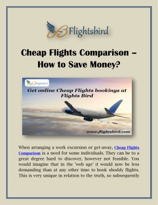 Cheap Flights Comparison – How to Save Money?