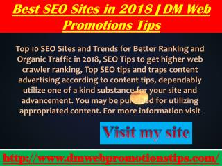 Best SEO Sites in 2018 | DM Web Promotions Tips
