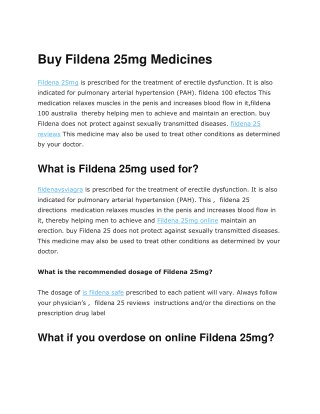 Fildena 25mg