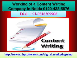 Working of a Content Writing Company in Noida 0120-433-5876