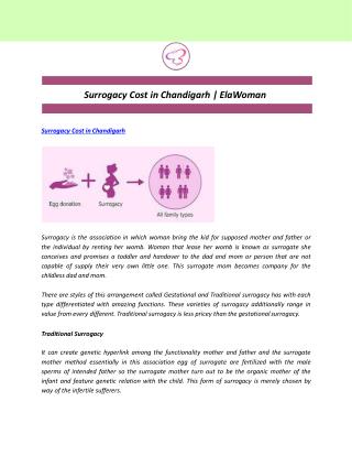 Surrogacy Cost in Chandigarh | ElaWoman