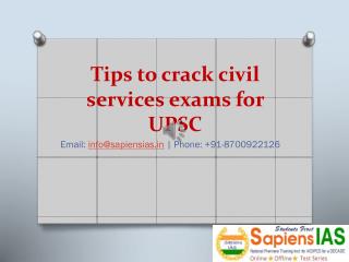 Tips to crack civil services exams for UPSC