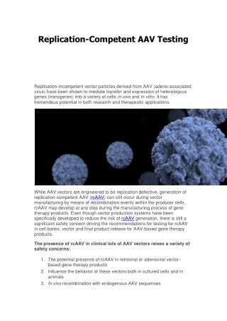 Replication-Competent AAV Testing