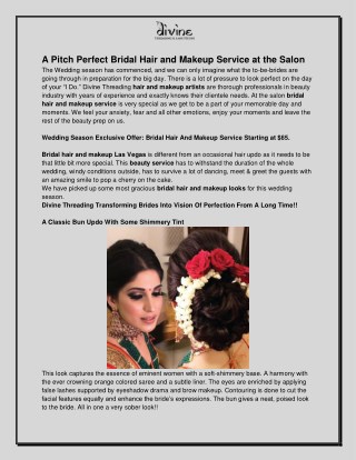 A Pitch Perfect Bridal Hair and Makeup Service at the Salon