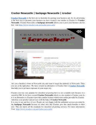 Cracker Newcastle | backpage Newcastle | icracker