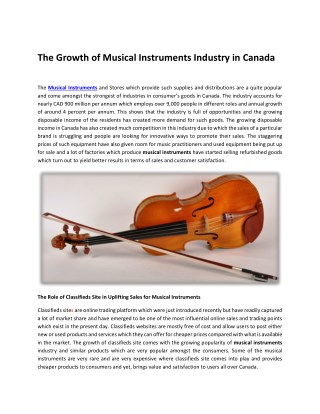 The Growth of Musical Instruments Industry in Canada